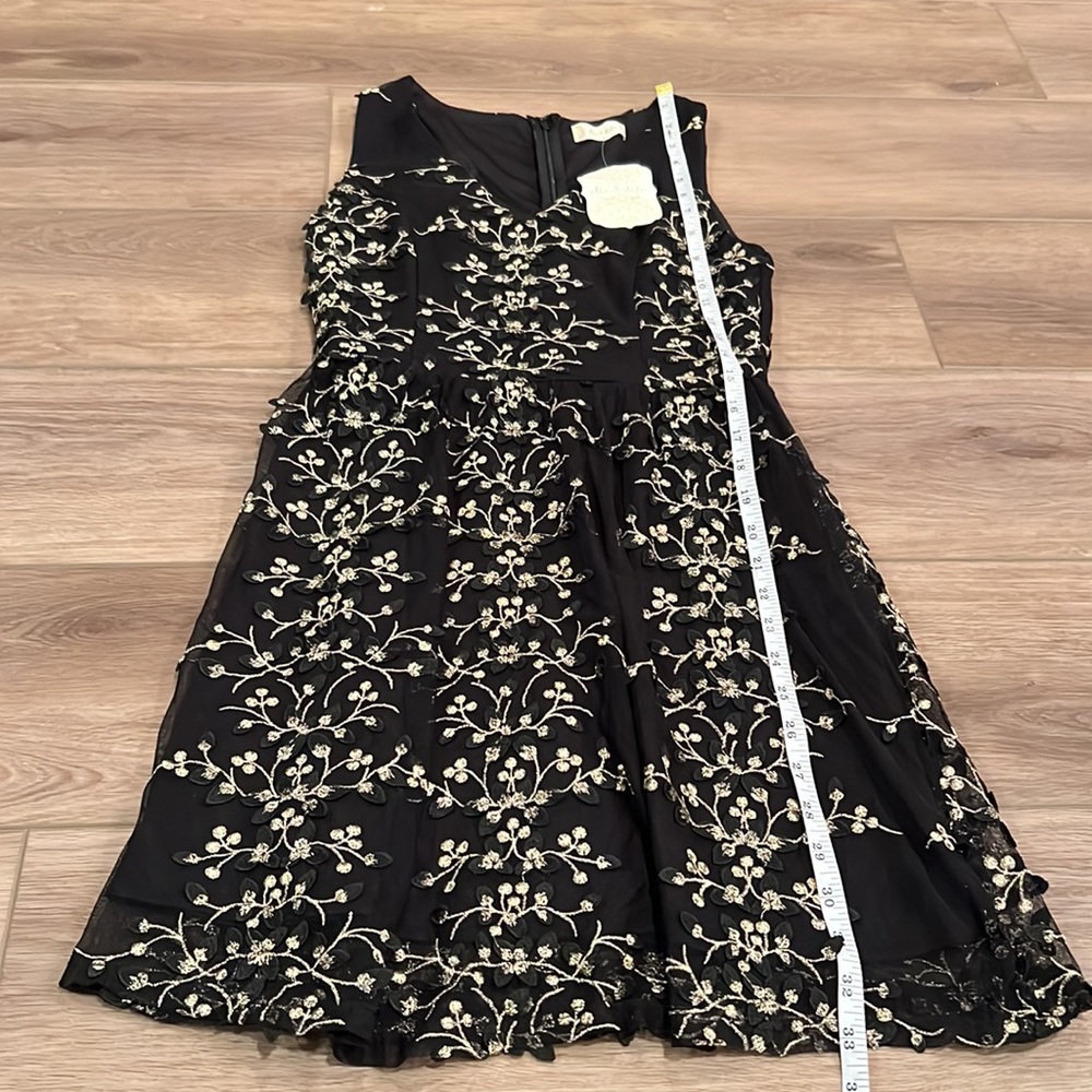 NWT Altar’d State Lacey Dress Size Small Black Embroidered Floral Mini - Picture 9 of 16